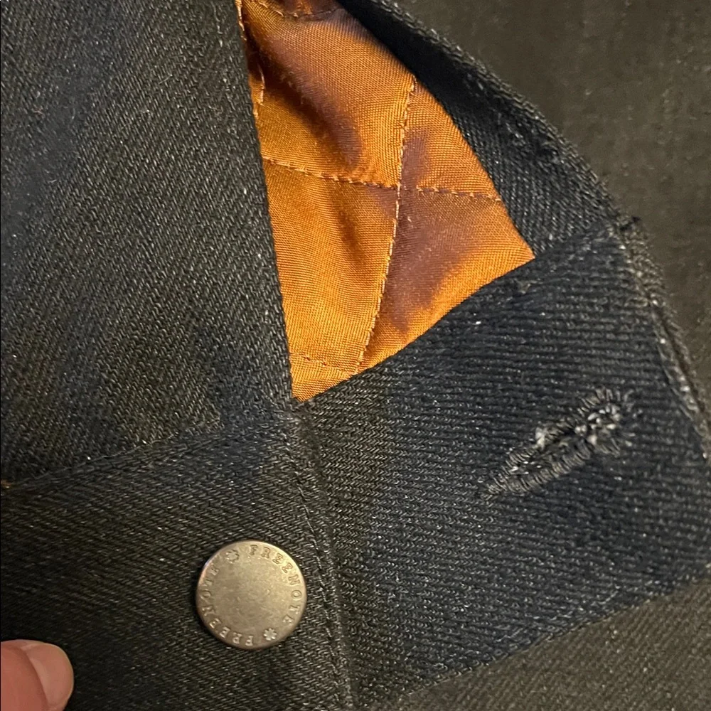 Freenote black denim Jacket with shearling Collar and interior - Picture 4 of 7